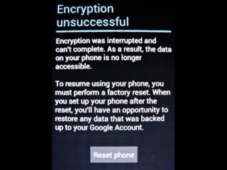 comment corriger l'erreur "échec de cryptage" sur Android