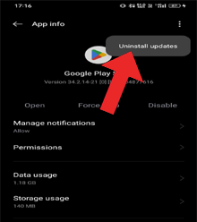 Code d'erreur Android 505 Play Store