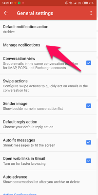 notifications Gmail ne fonctionnant pas sur le problème Android