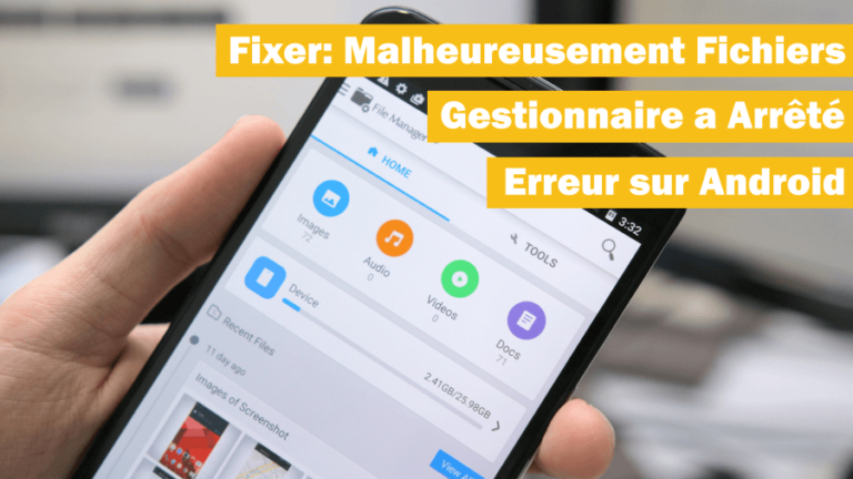malheureusement le gestionnaire de fichiers a arrêté erreur