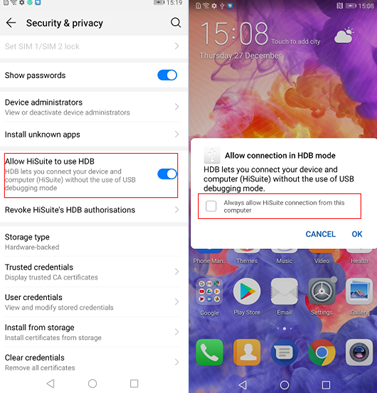 Huawei Hisuite ne se connecte pas