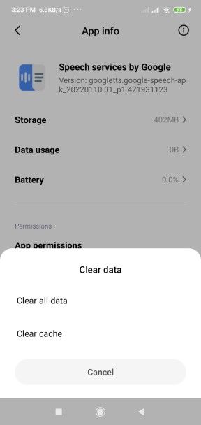 Discours Services par Google Mise à jour en attente de connexion réseau
