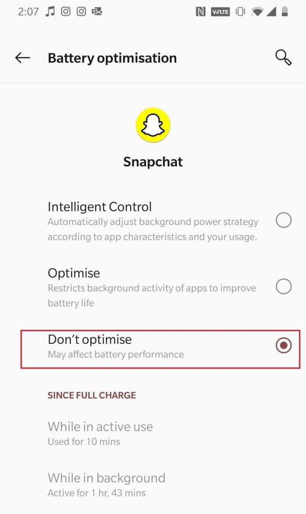 Snapchat bloqué sur l'écran Appuyez pour charger