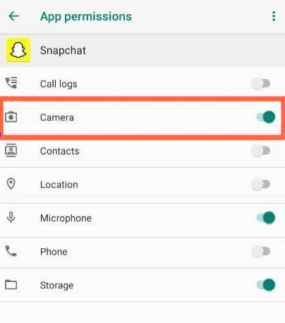 écran noir Snapchat avec un point vert