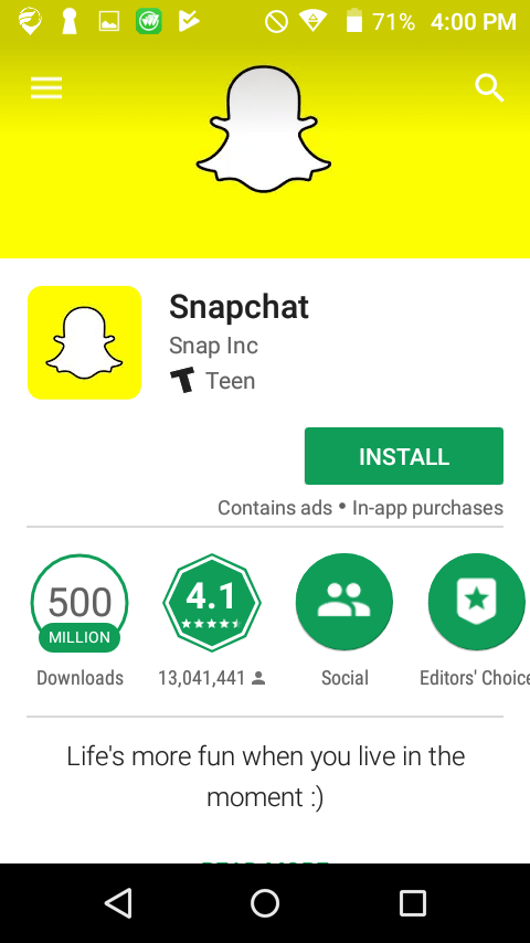 Snapchat ne reçoit pas de messages