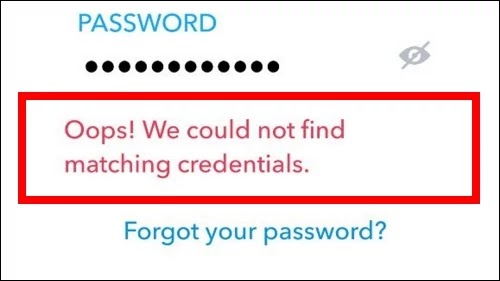 comment résoudre oops we couldn't find matching credentials