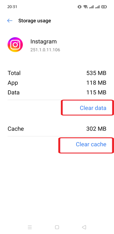 Instagram bobines Android ne pas fonctionnent