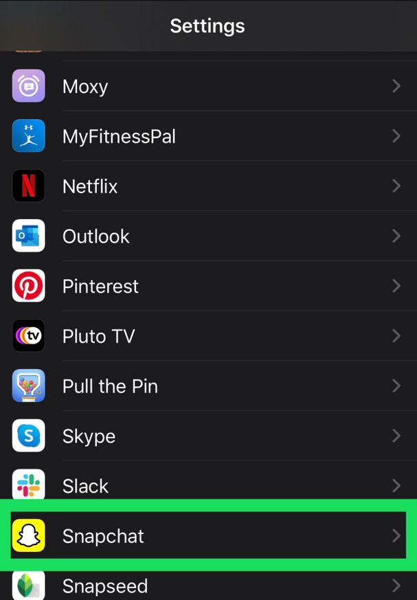 Autoriser l'accès à la caméra sur Snapchat