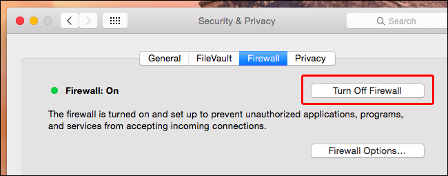 Désactiver le pare-feu