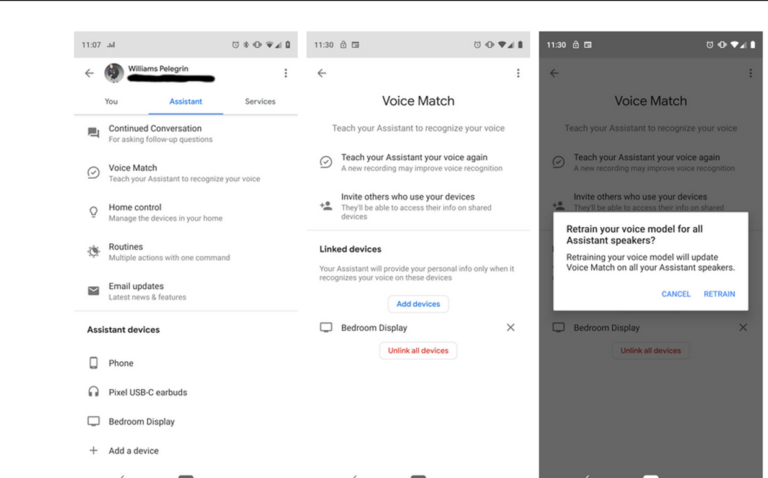 réentraîner le modèle OK Google Voice