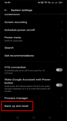 Sauvegarder et réinitialiser