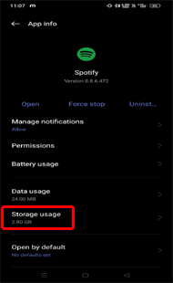 Effacer le cache et les données de l'application