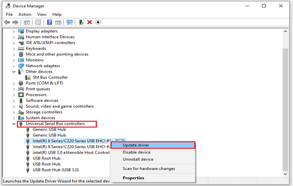 mettre à jour les pilotes USB sur votre système