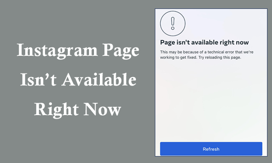 Instagram indique-t-il « Page indisponible actuellement