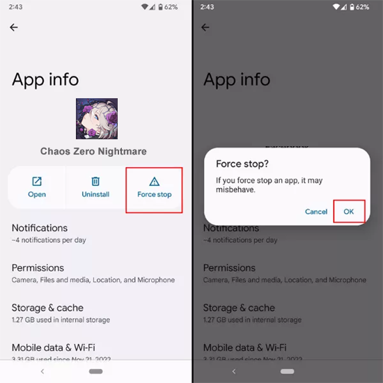 Chaos Zero Nightmare ne fonctionne pas sur Android