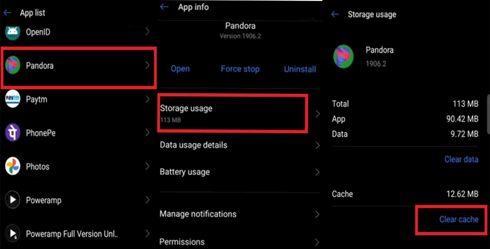 problème de plantage continu de Pandora sur Android