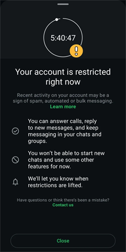 Your Account Is Restricted Right Now